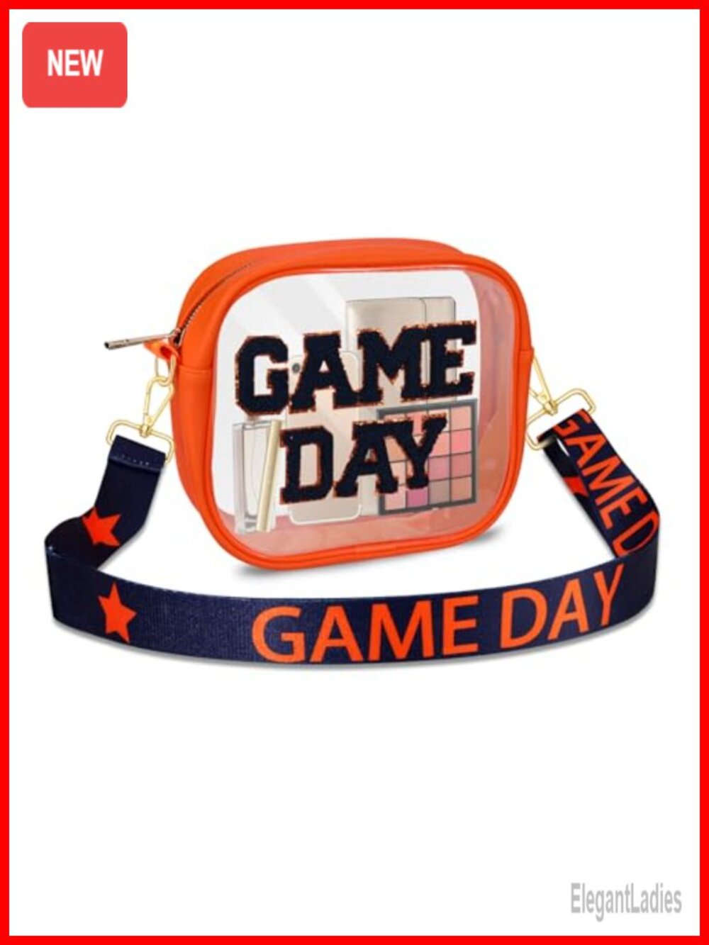 Stadium Approved Clear Crossbody Bag Letter Patch Game Day Purse